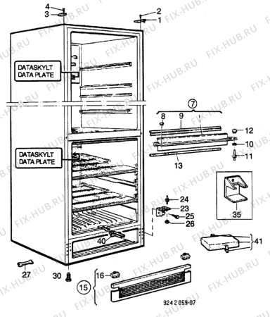 Взрыв-схема холодильника Electrolux TR1058SLG - Схема узла C10 Cabinet